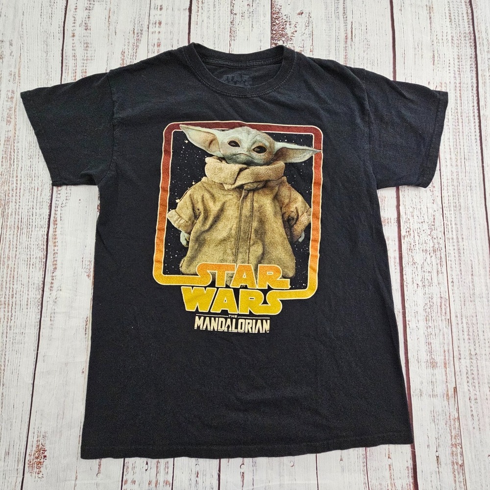 Star Wars Mandelorian Black Short Sleeve Cotton T-Shirt Men's M